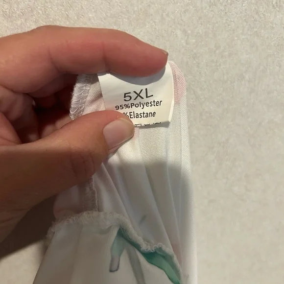 Womens Plus Size, Spring Two Piece Set, Tank Top And Pants, Floral, 5XL - Picture 3 of 5